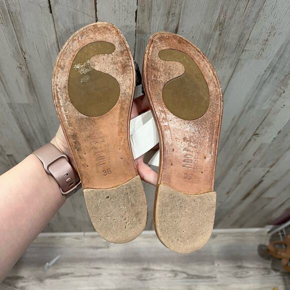 Safari Club Positano Leather Two Strap Sandals Women's EU Size 36 Snakeskin - Picture 3 of 4